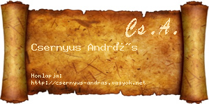 Csernyus András névjegykártya