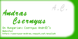 andras csernyus business card